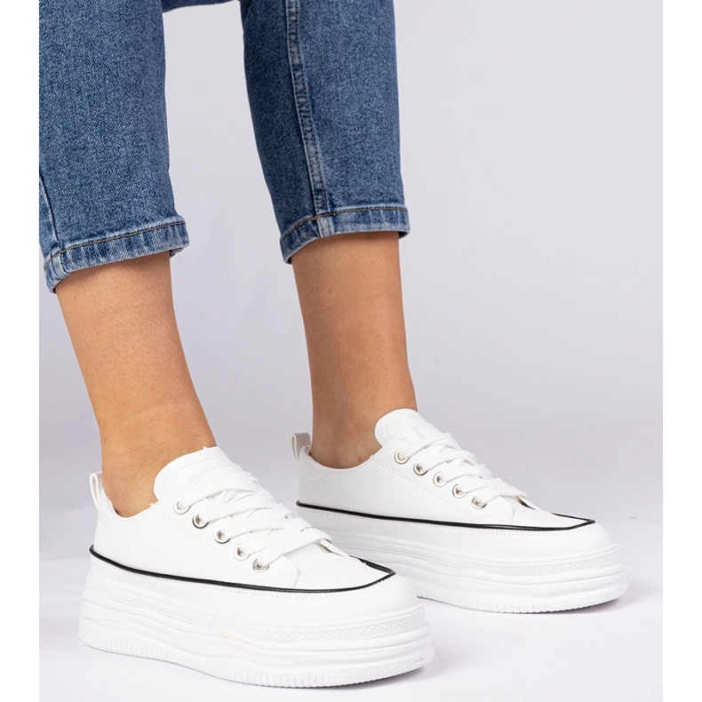 Tenisice bijelih žena na visokoj potplati bijela 1