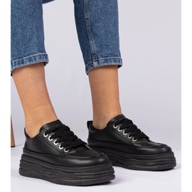 Crne ženske tenisice na visokom potplatu crna 1