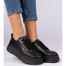 Crne ženske tenisice na visokom potplatu crno 2