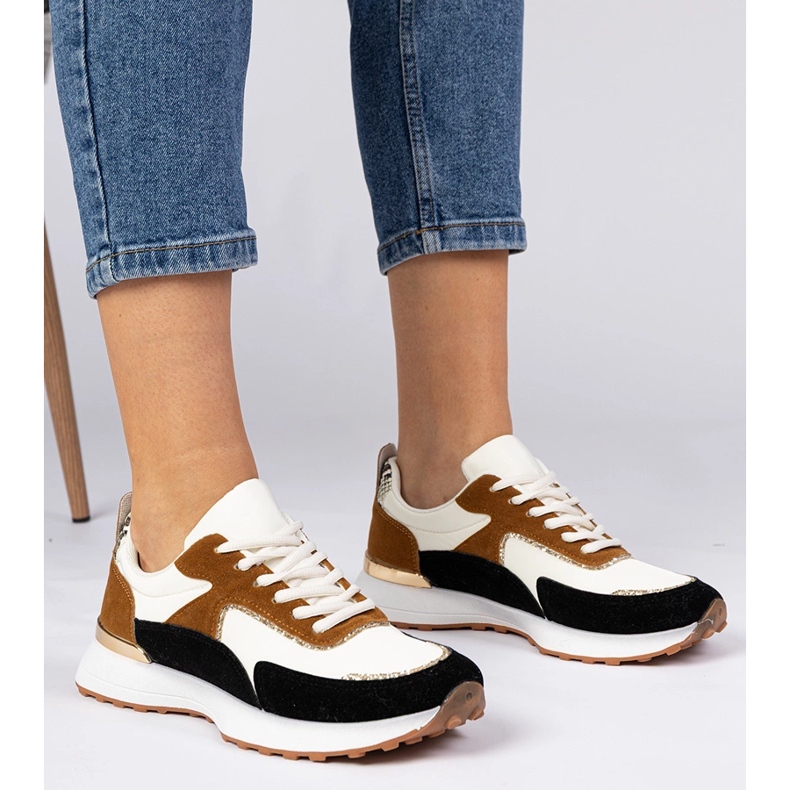 Ženske bijele i bijele tenisice sa sjajem bijela 1