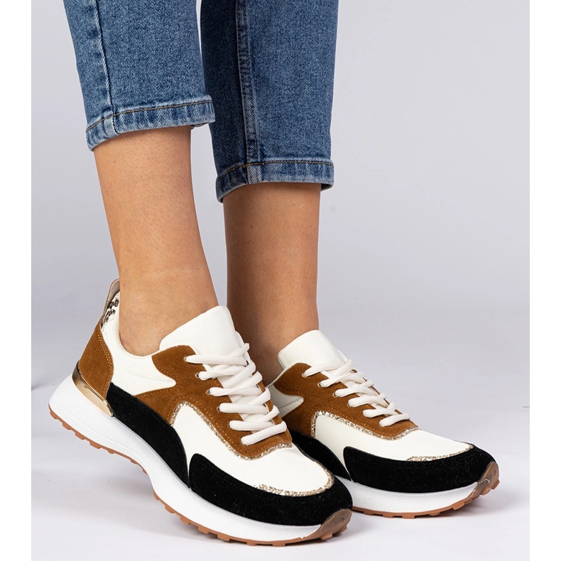 Ženske bijele i bijele tenisice sa sjajem bijela 2