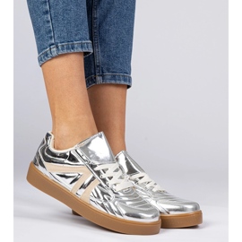 Silver tenisice lakirane ženske tenisice srebro 1
