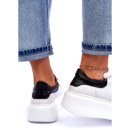 Lemar Ženske kožne sportske cipele na bijeloj platformi bijela 4