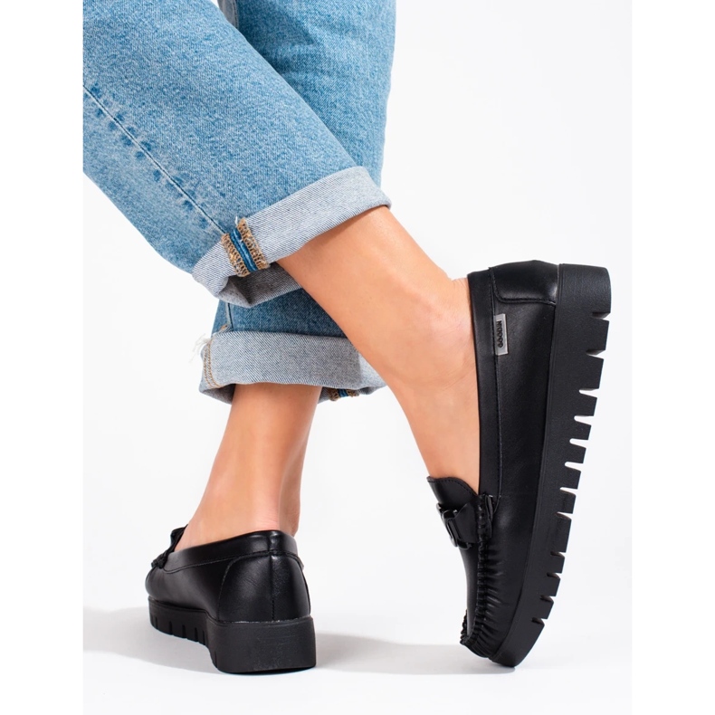 Crne ženske mokasine na platformu crno 2