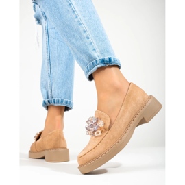 W. Potocki Ženske bež natikače od brušene kože Potocki 2