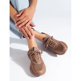 Ženske sportske cipele smeđe Big Star LL274416 Memory Foam bež 2