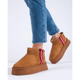 Shelovet ženske čizme za snijeg od devine antilop kože smeđa 2