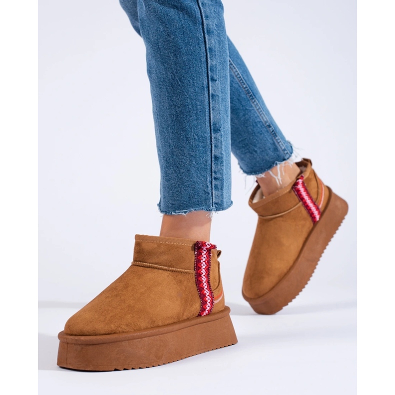 Shelovet ženske čizme za snijeg od devine antilop kože smeđa 2