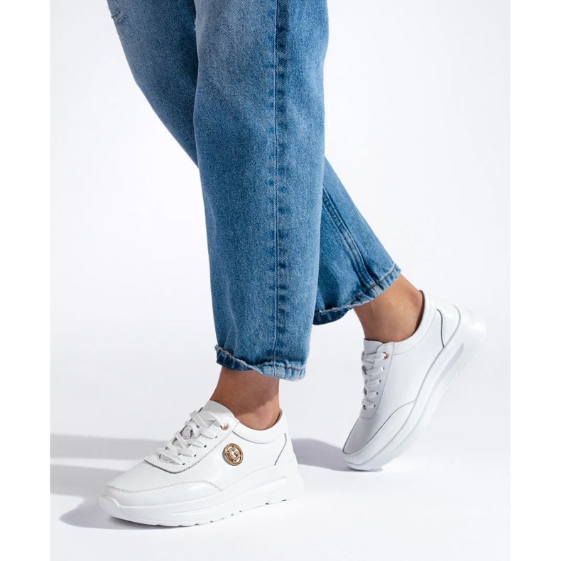 Bijele kožne sportske cipele bijela 2