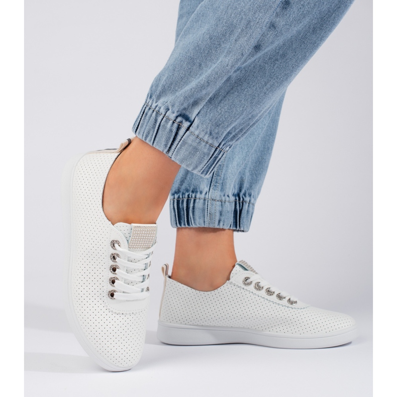 Ženske ažur bijele tenisice bijela 2