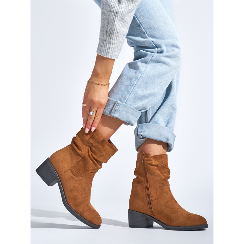 Ženske smeđe kaubojske čizme smeđa 2