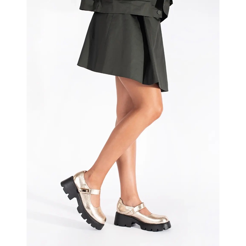 Zlatne ženske cipele s platformom zlatni 2