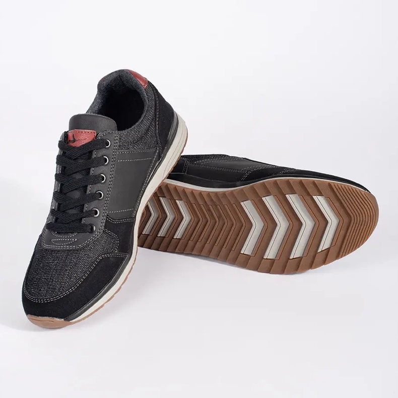 Vico Crne muške sportske cipele na vezanje crno 2