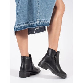 Crne klasične ženske gležnjače na nisku petu crna 2