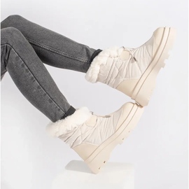 Seastar Bež ženske čizme za snijeg s krznom na platformu 2