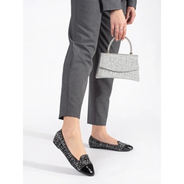 Ženske crne i bijele ravne balerinke crno 1