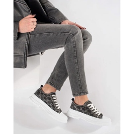 Crne tenisice na platformi s ukrasima crna 2