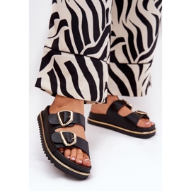 Ženski klip na platformi s zlatnim stezaljkama crnim crna 2