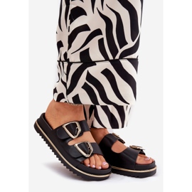 Ženski klip na platformi s zlatnim stezaljkama crnim crna 1