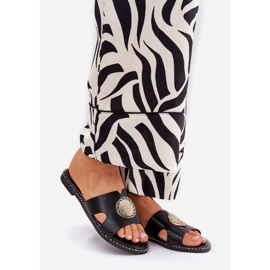 Ravne ženske flip jahuri s ukrasnim detaljima crne ponude crna 1