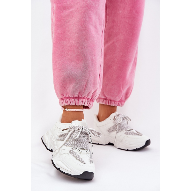 Tenisice ženske sportske cipele s dvostrukim vezanjem bijelih bijela 2