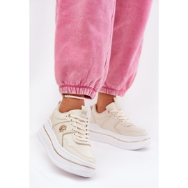 Ženske sportske cipele na platformi bež 2