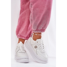 Ženske sportske cipele s platformom bijele boje bijela 2