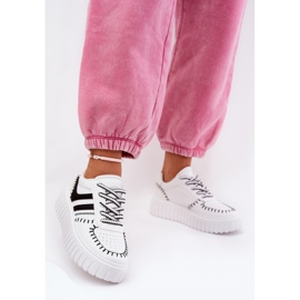 Ženske tenisice na platformi bijele i bijele boje bijela 2