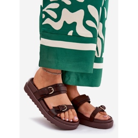 Ženski klip na platformi sa zlatnim stezaljkama smeđim smeđa 1