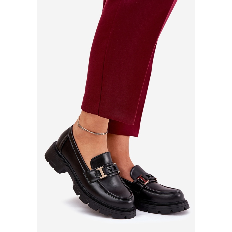 Ženske mokasine s eko kožom crnom 1