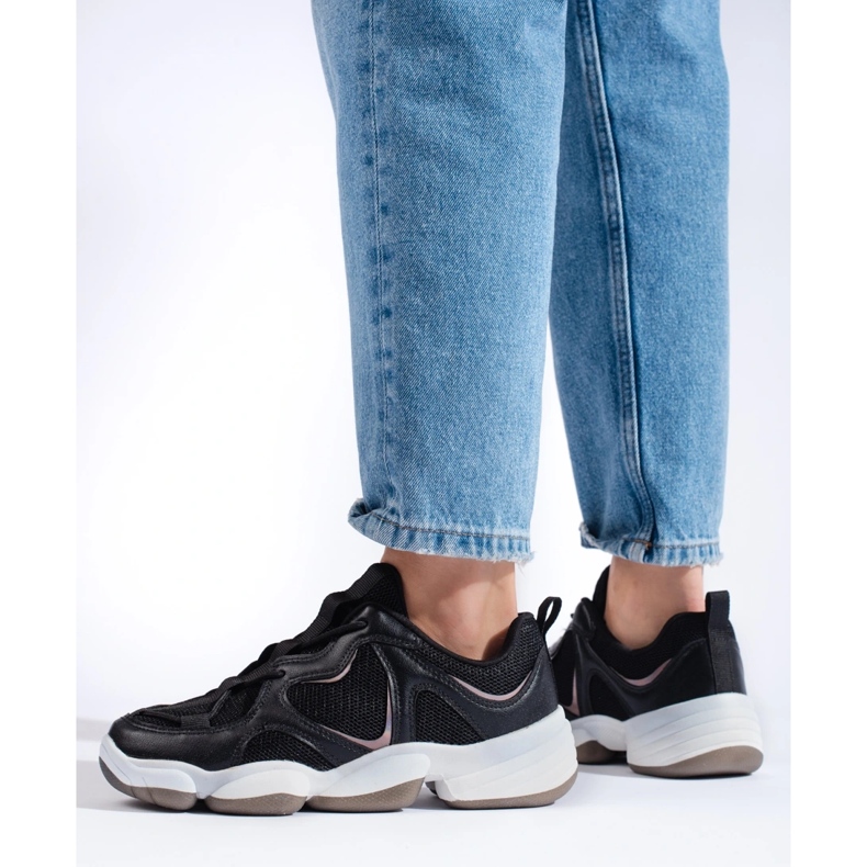 Kylie Elegantne crne tenisice crno 2