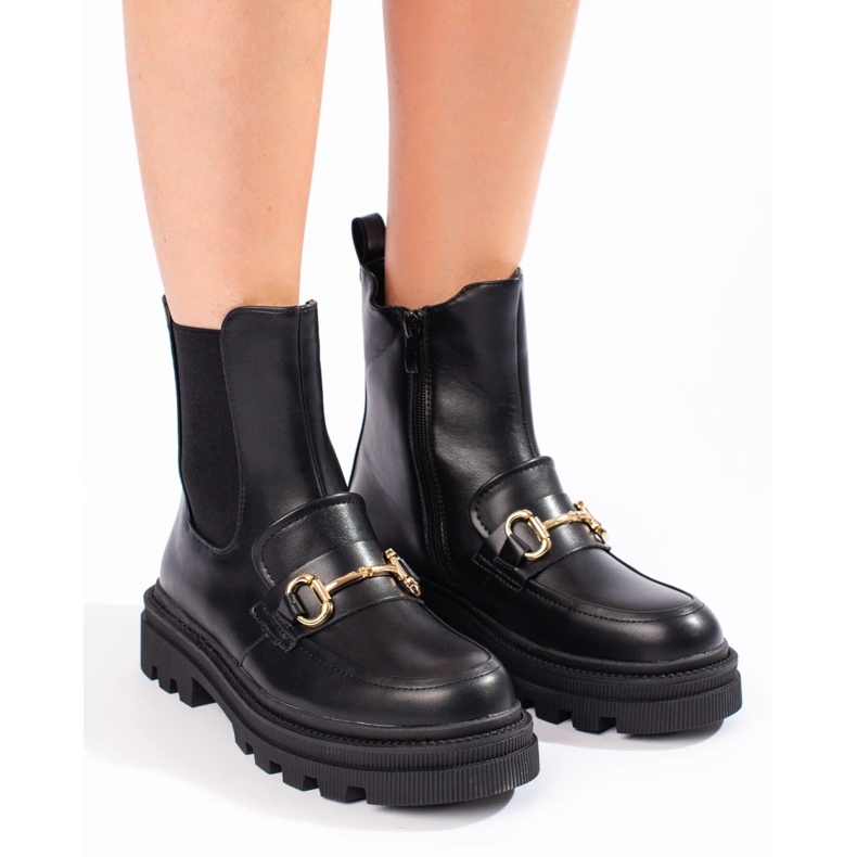 Crne ženske Chelsea čizme na platformu crna 2