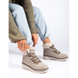 Ženske traperice na platformi bež 1