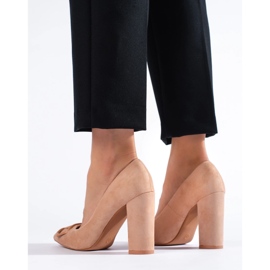 Ženske Vinceza salonke od brušene kože bež boje 2