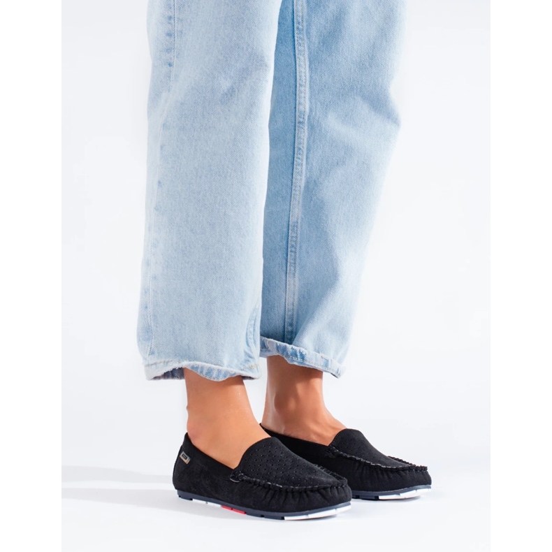 Ženske crne otvorene mokasine Shelovet crno 2