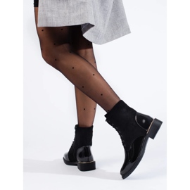 Crne ženske radničke čizme Shelovet na vezanje crno 2