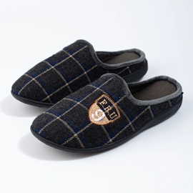 Shelovet muške sive kockaste papuče siva 1