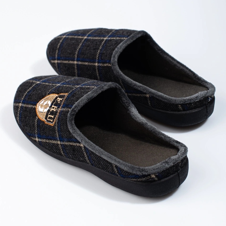 Shelovet muške sive kockaste papuče siva 2