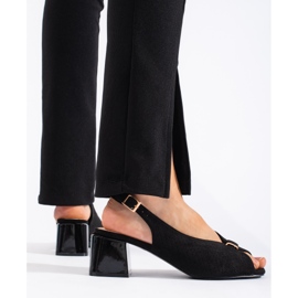 Goodin Elegantne crne sandale na visoku petu crno 2