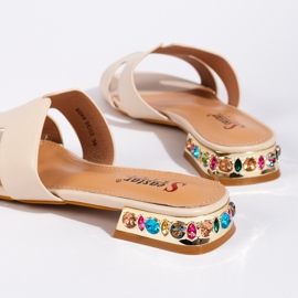 Bež ženske ravne tobogane 2