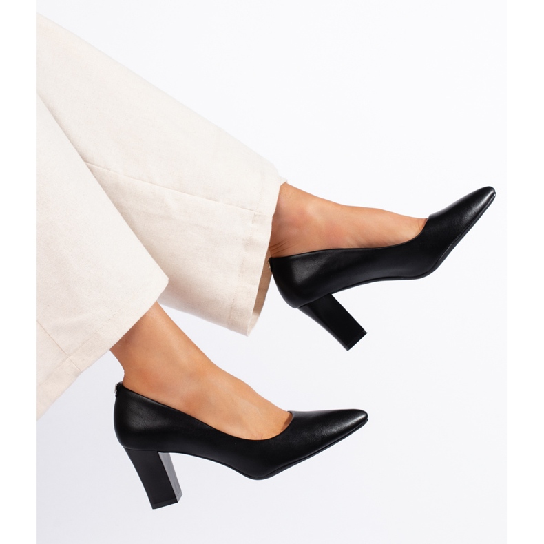 Ženske crne cipele s visokom petom Sergio Leone crna 1