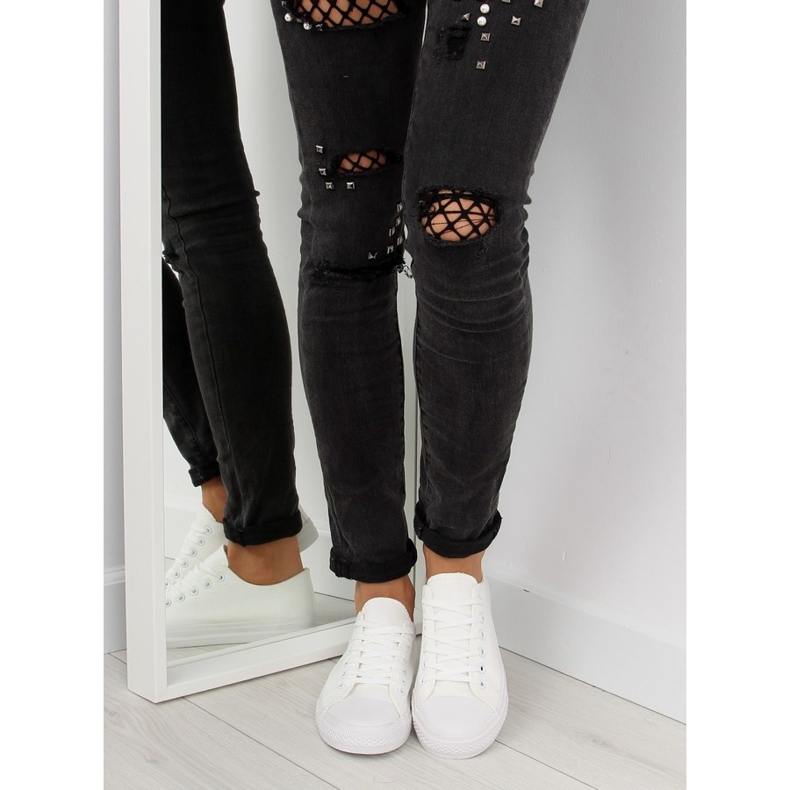 Ženske bijele jednobojne tenisice bijela 2