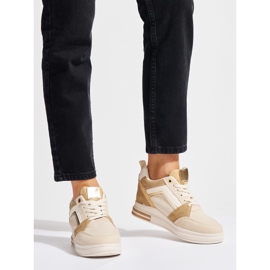 Ženske bež tenisice sa skrivenom klinom 1