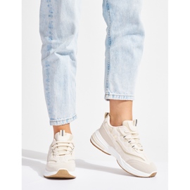 Bež ženske sportske cipele s debelim potplatom 1