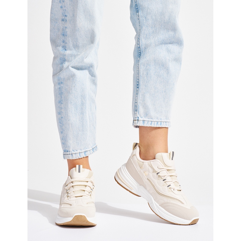 Bež ženske sportske cipele s debelim potplatom 1