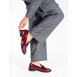 Bordo ženske lakirane mokasinke crvena 2