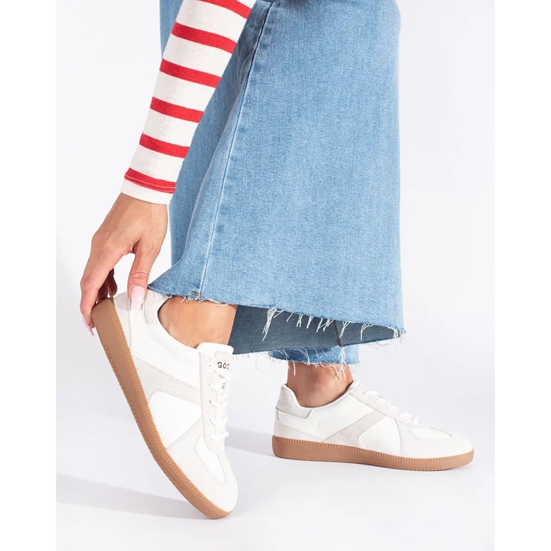 Goodin Kožne bijele ženske tenisice bijela 1