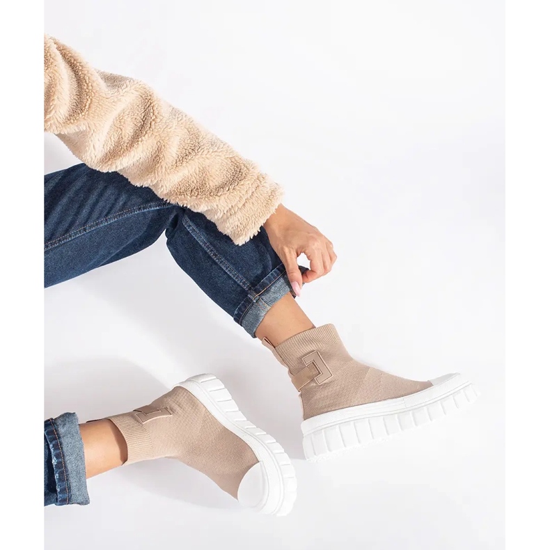 Seastar Bež tenisice s visokom platformom 2