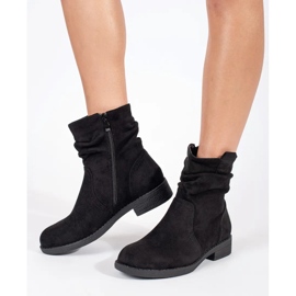 Ženske crne kaubojske čizme od brušene kože crna 2