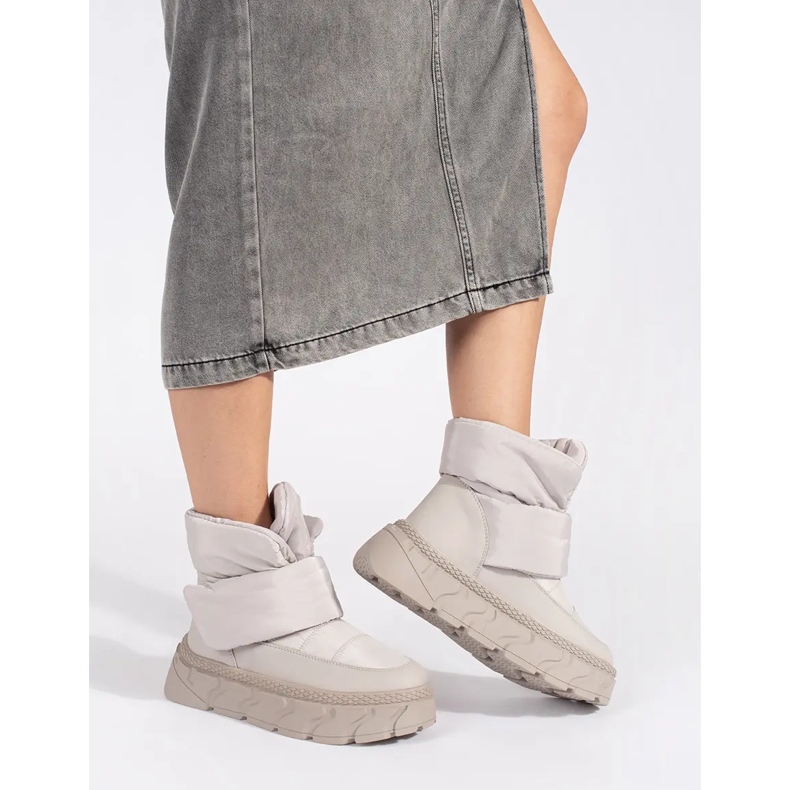 Seastar Sive izolirane ženske čizme za snijeg s debelim potplatom siva 1